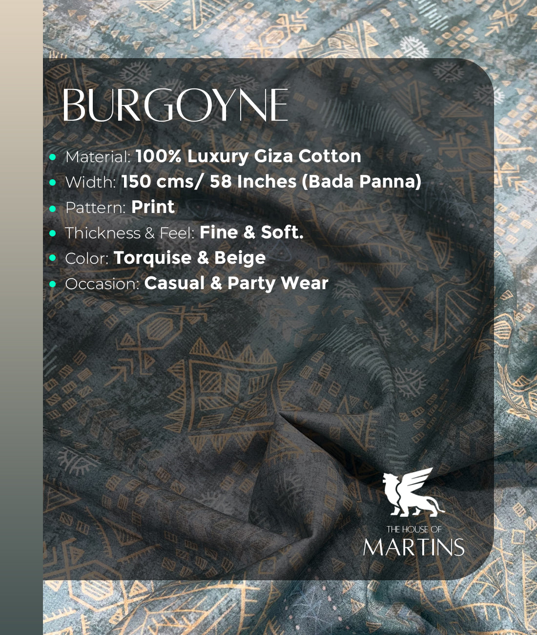 Burgoyne Luxury Giza Cotton Printed Shirt Fabric