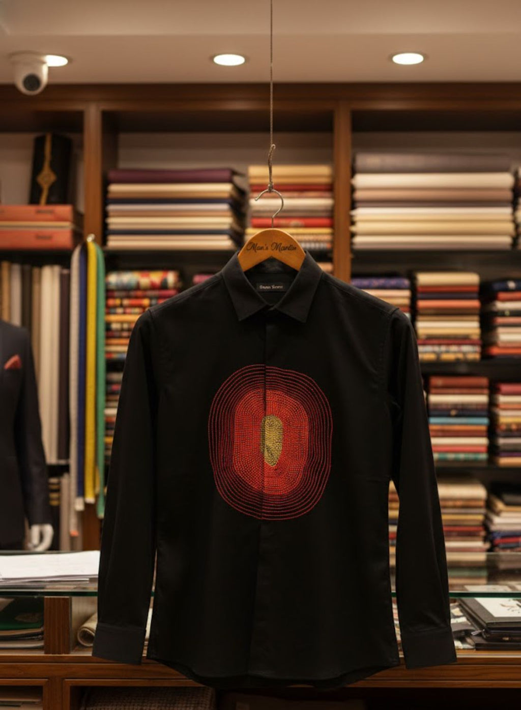 Black Designer Hand Embroidered Shirt Club Wear