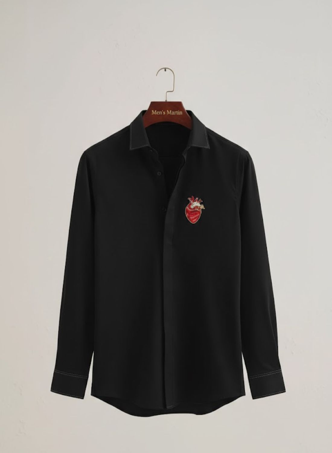 Heart Hand Embroidered Club Wear Shirt