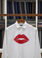 Lips Hand Embroidered Club Wear Shirt