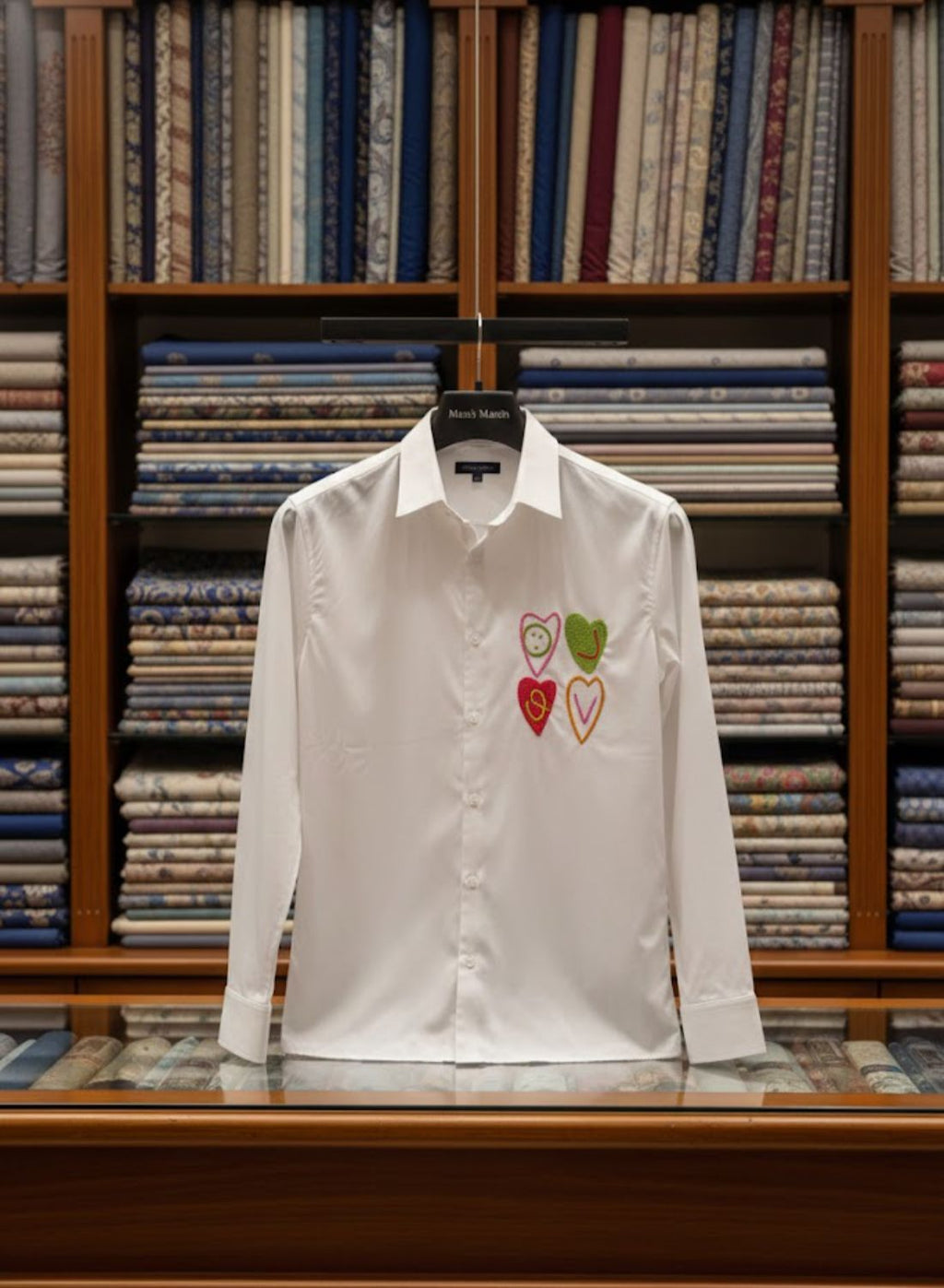 White Designer Hand Embroidered Shirt Club Wear