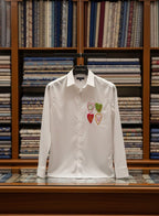 White Designer Hand Embroidered Shirt Club Wear