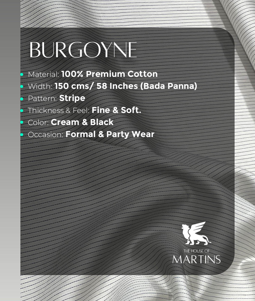 Burgoyne Stripe Formal Luxury Giza Cotton Shirt Fabric